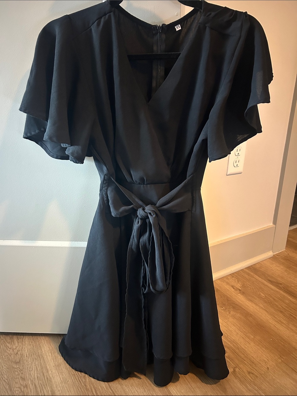 Black Tie-Waist Dress